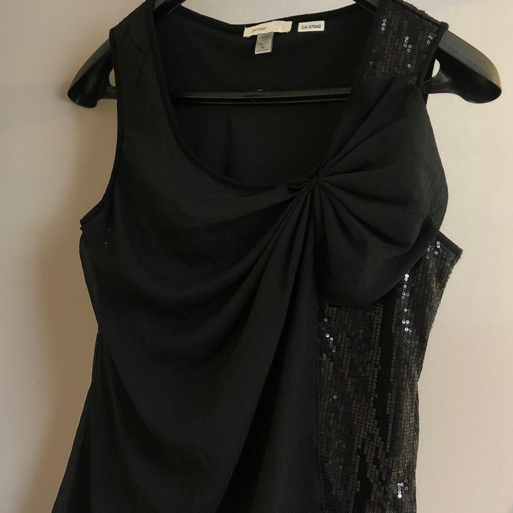 Beaded black tank